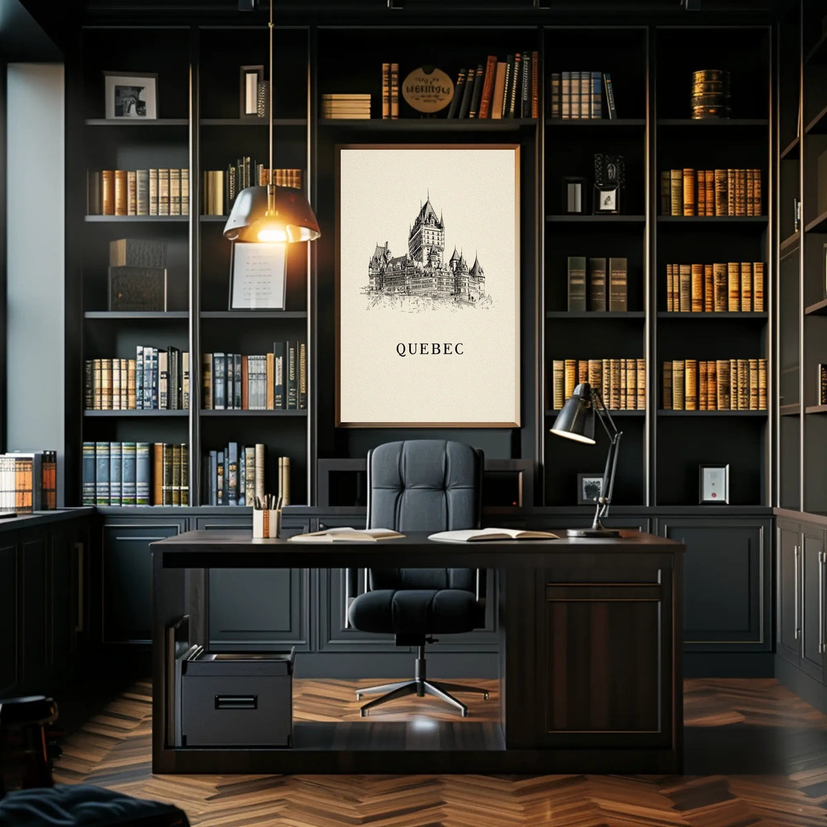 Quebec Architectural Illustration Poster