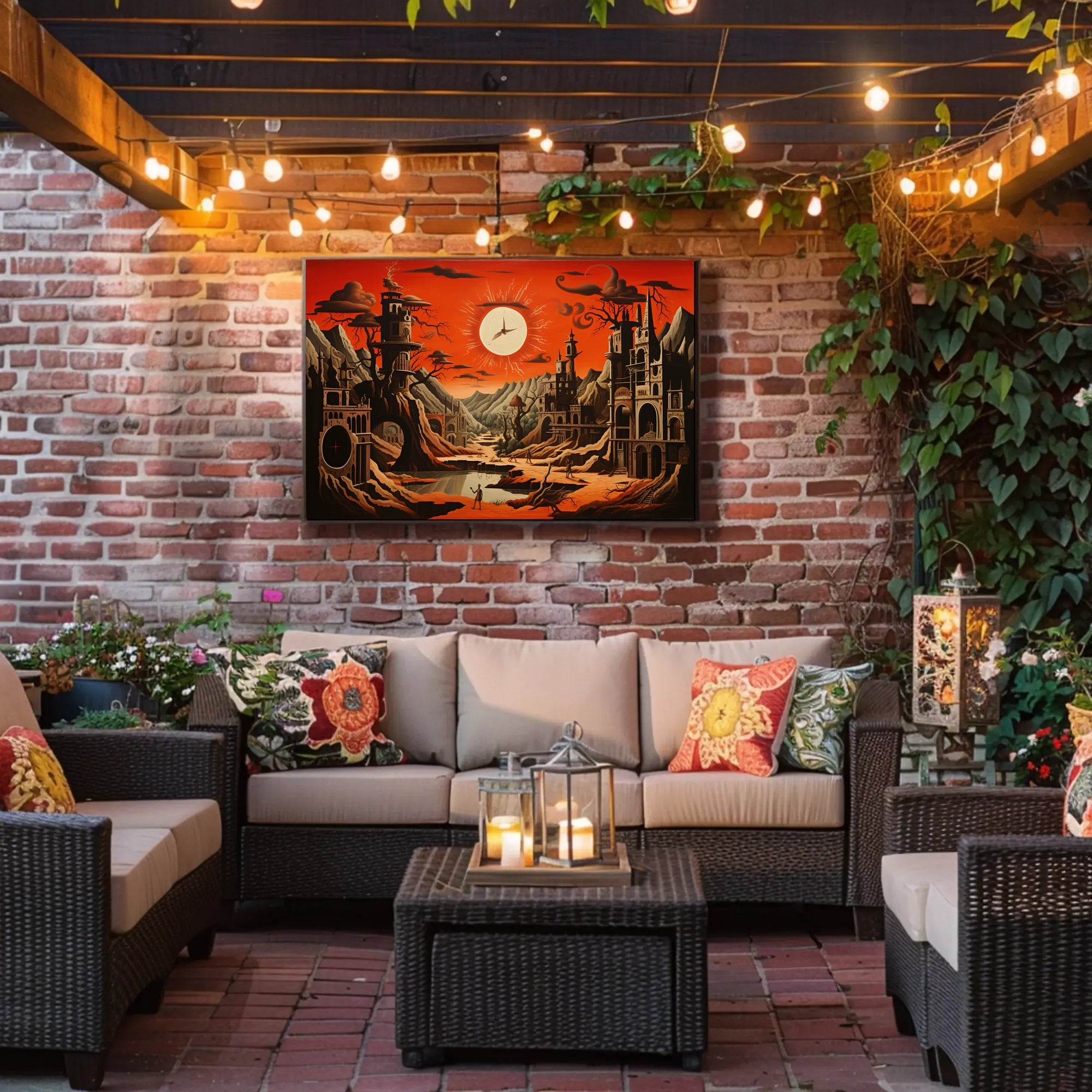 Surreal Gothic Landscape with Radiant Sky Fantasy Mythology Poster