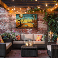 Surreal Time Distortion Scene Artistic Poster