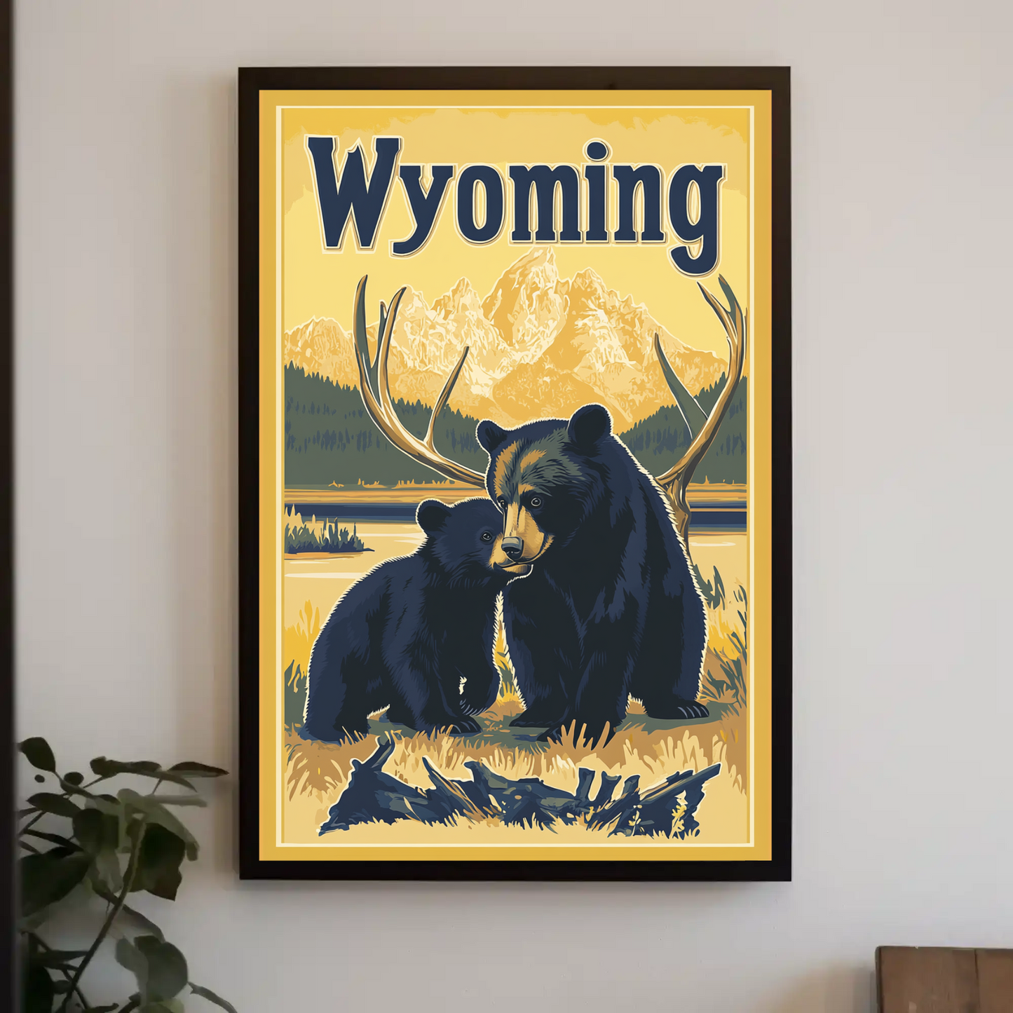 Wyoming Black Bear Vintage Poster