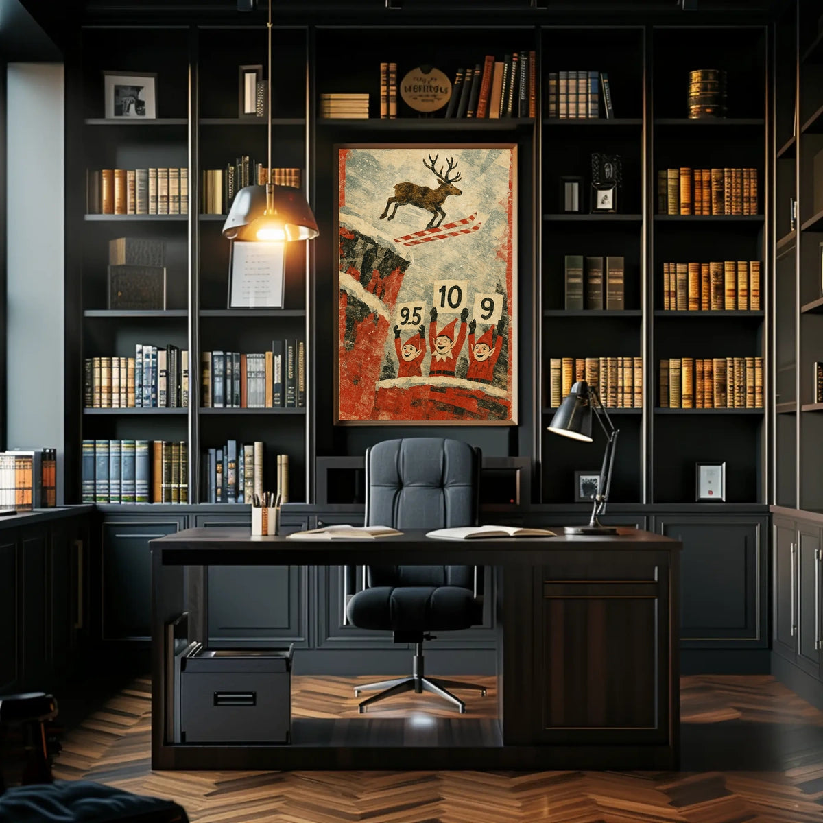 Reindeer Ski Jump Poster