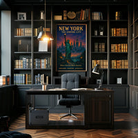 Empire City Dreams New York City Poster Retro Wall Art