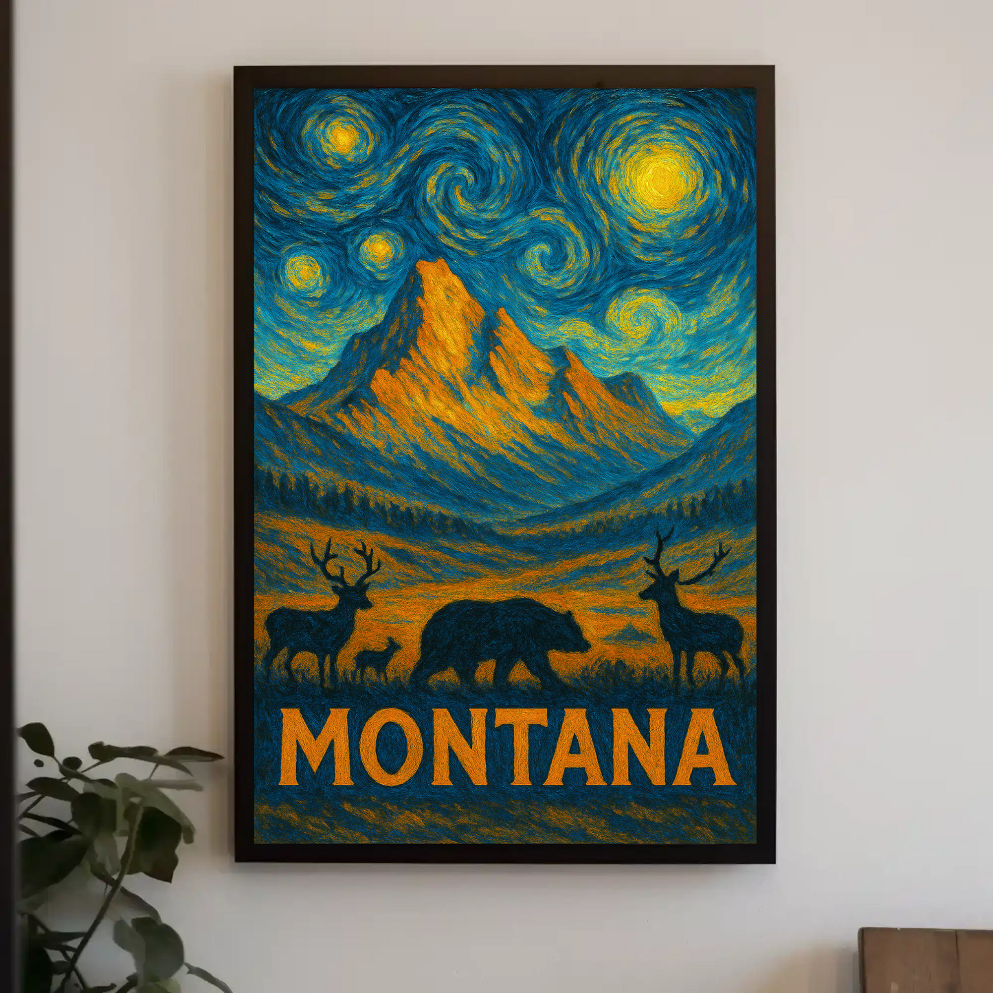 Montana Starry Night Poster
