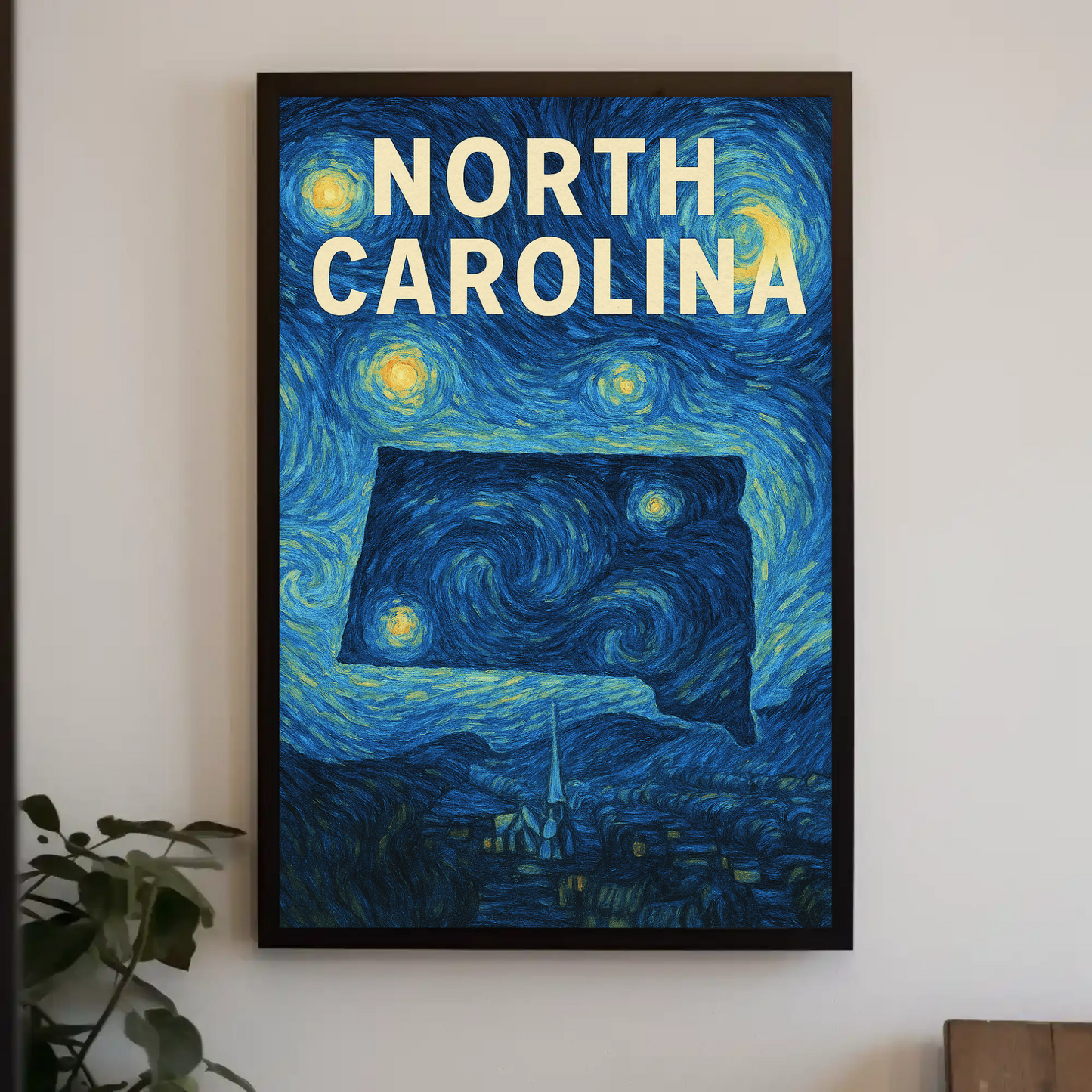North Carolina Starry Night Poster