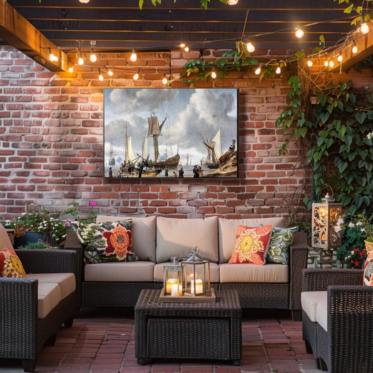 Maritime Adventure in a Bustling Historical Harbor Poster