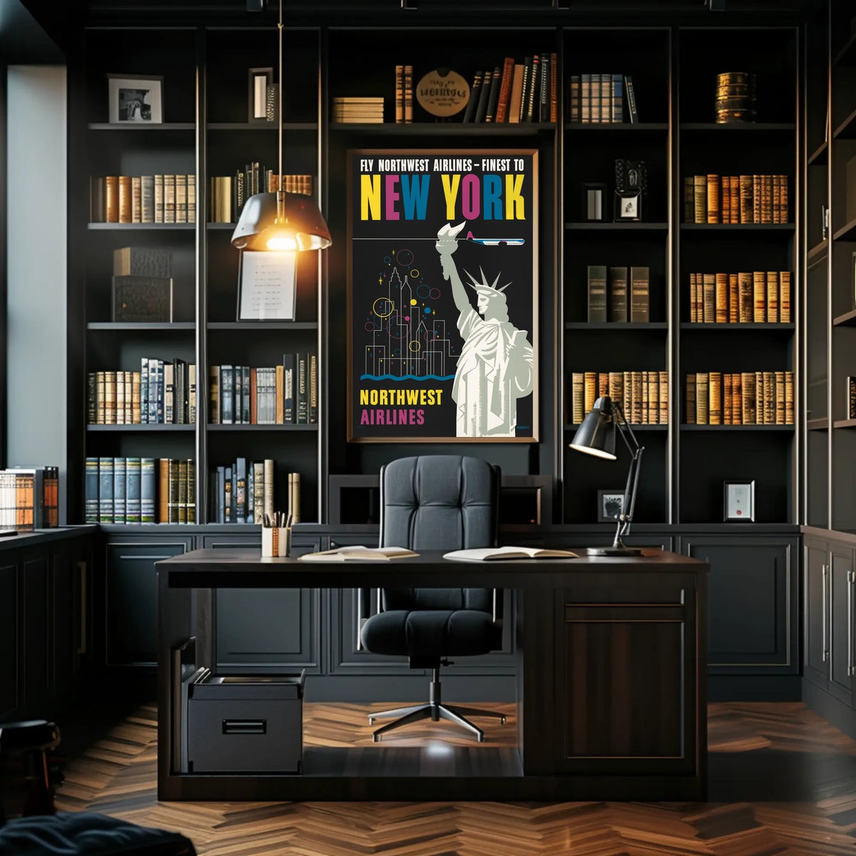 Fly Northwest Airlines Poster Vintage Travel Wall Art