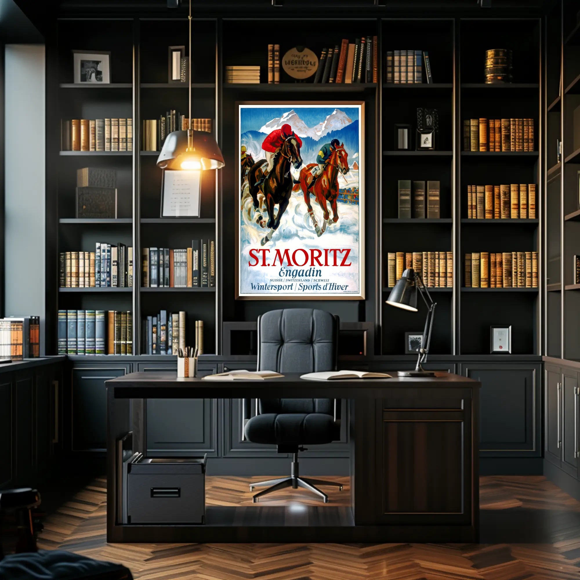 St. Moritz Adventure Vintage Winter Sports Travel Poster PosterGoat