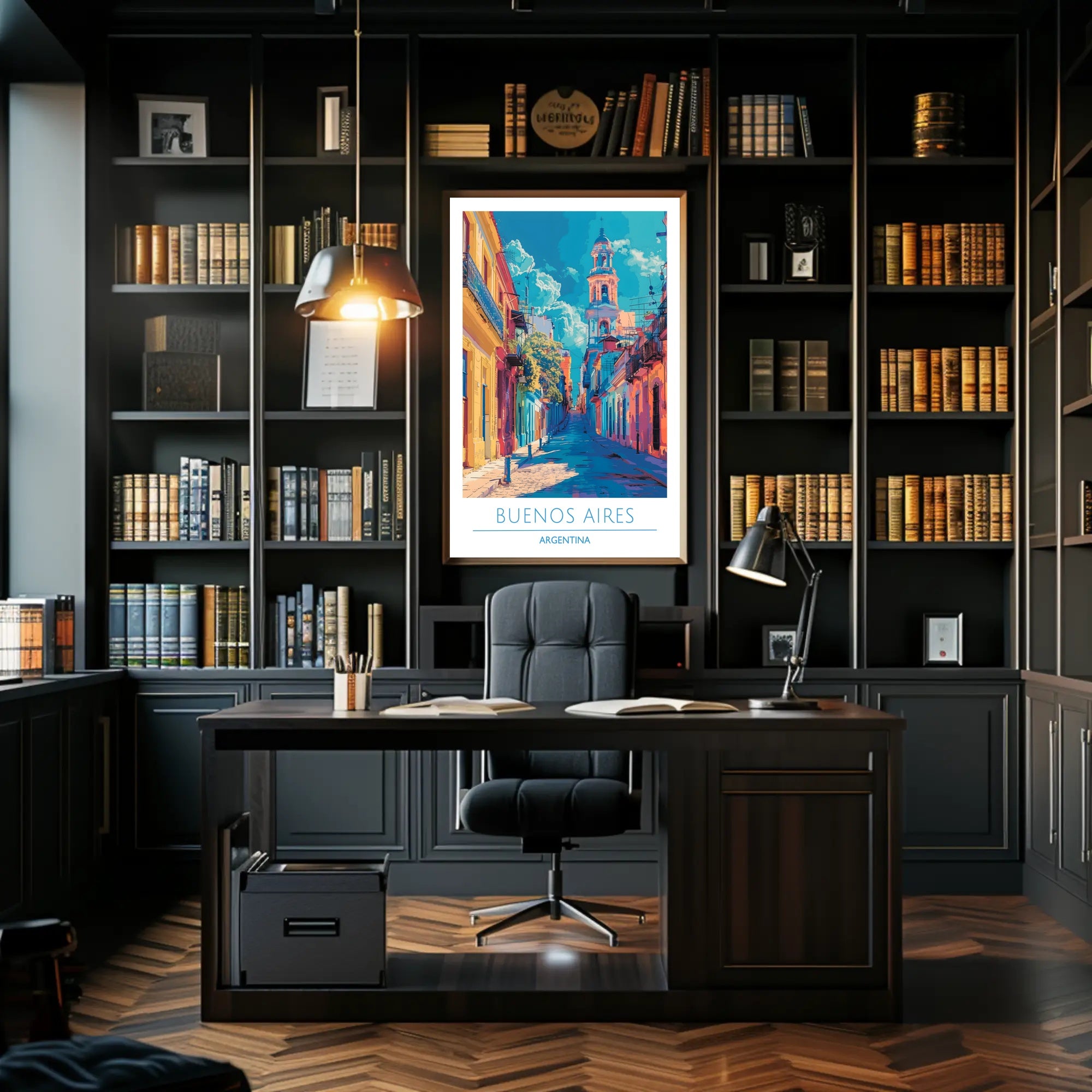 Vibrant Buenos Aires Urban Scene Impressionistic Urban or Cityscape Poster