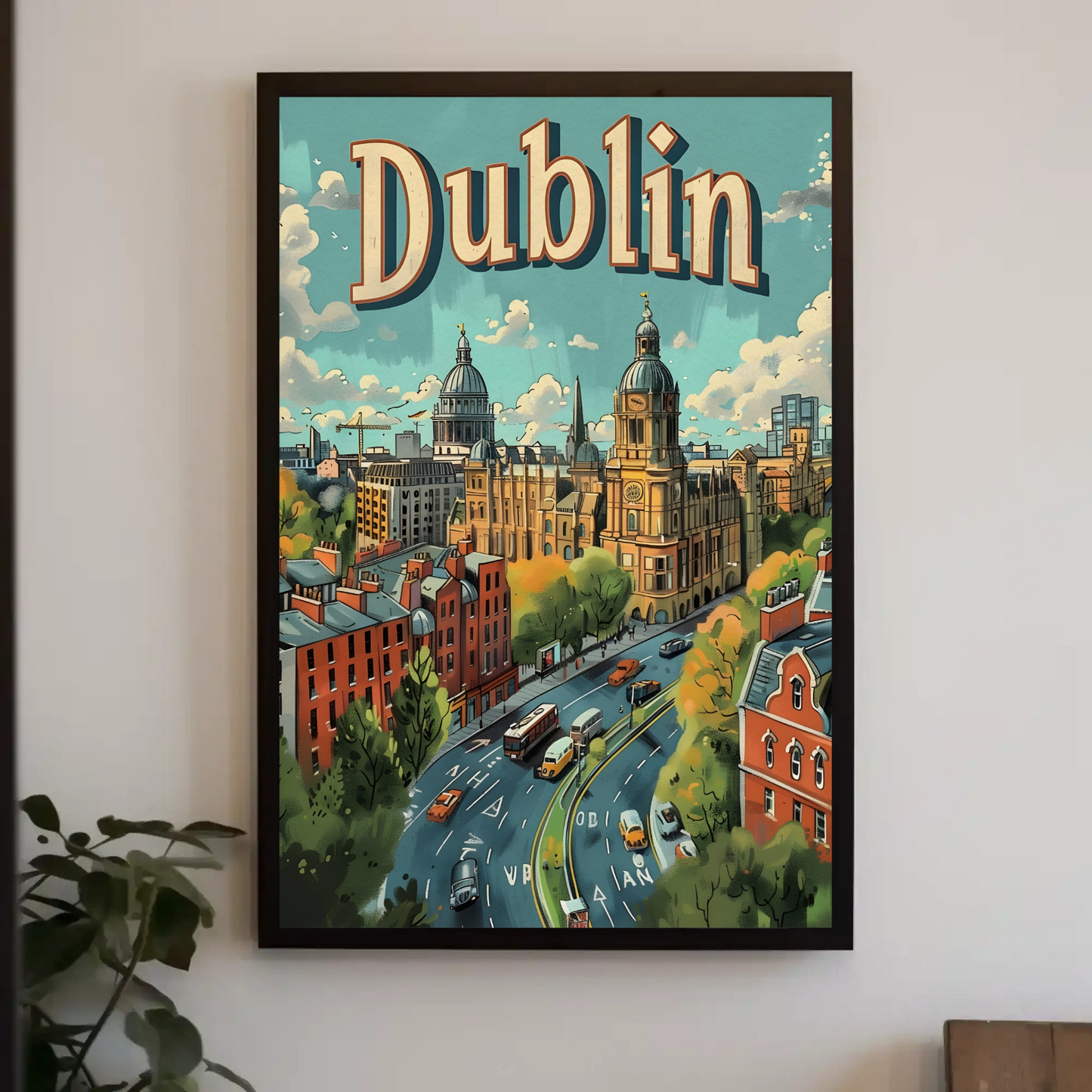 Vintage Poster - Dublin Skyline View