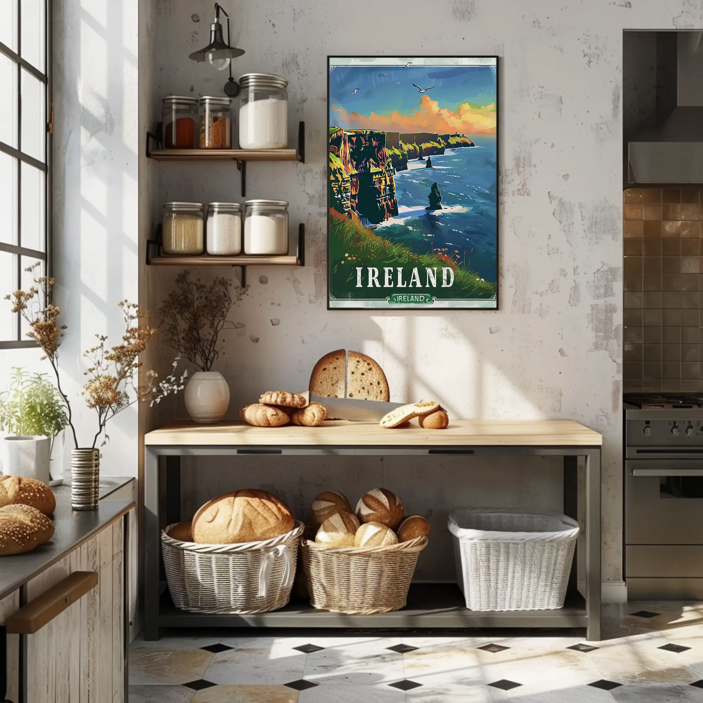 Ireland Cliffs Of Moher Coastal Atlantic Scene Travel Poster