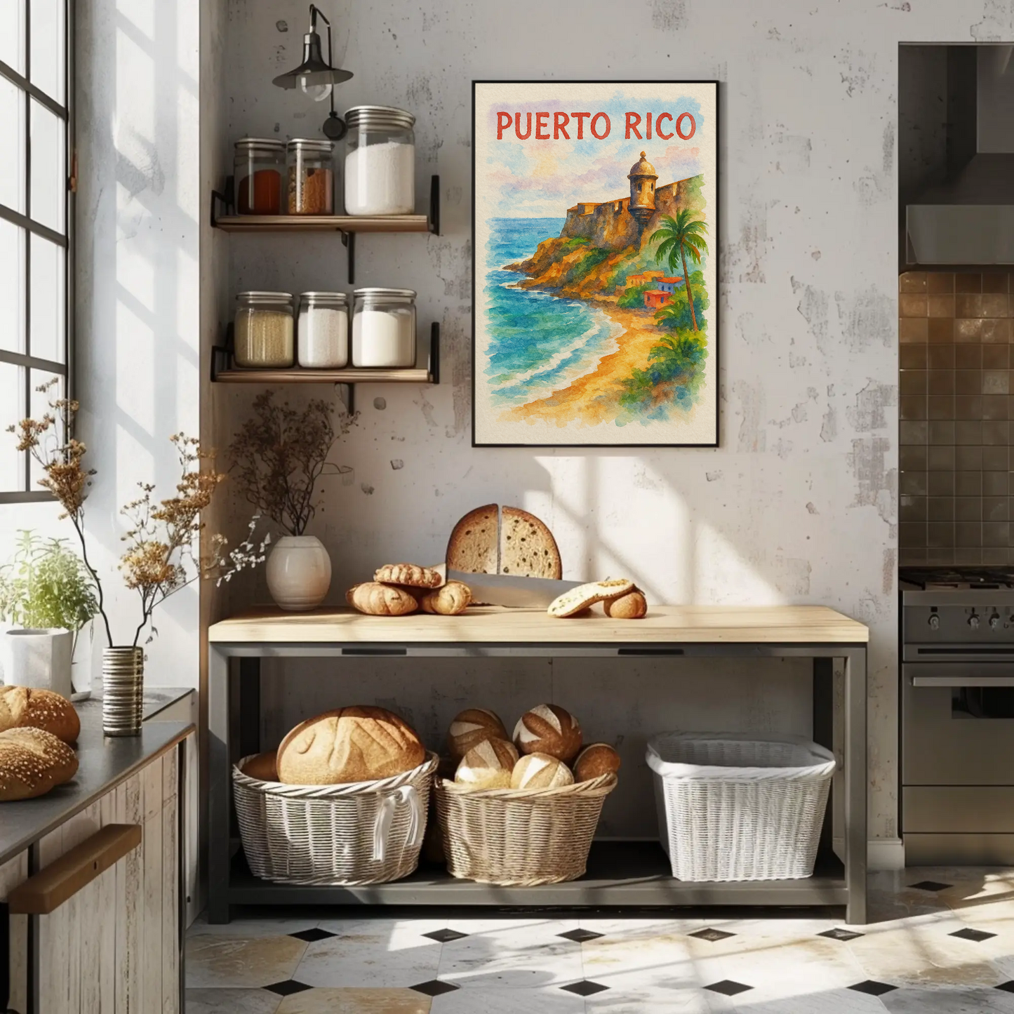 Puerto Rico Coastal Fort Travel Poster