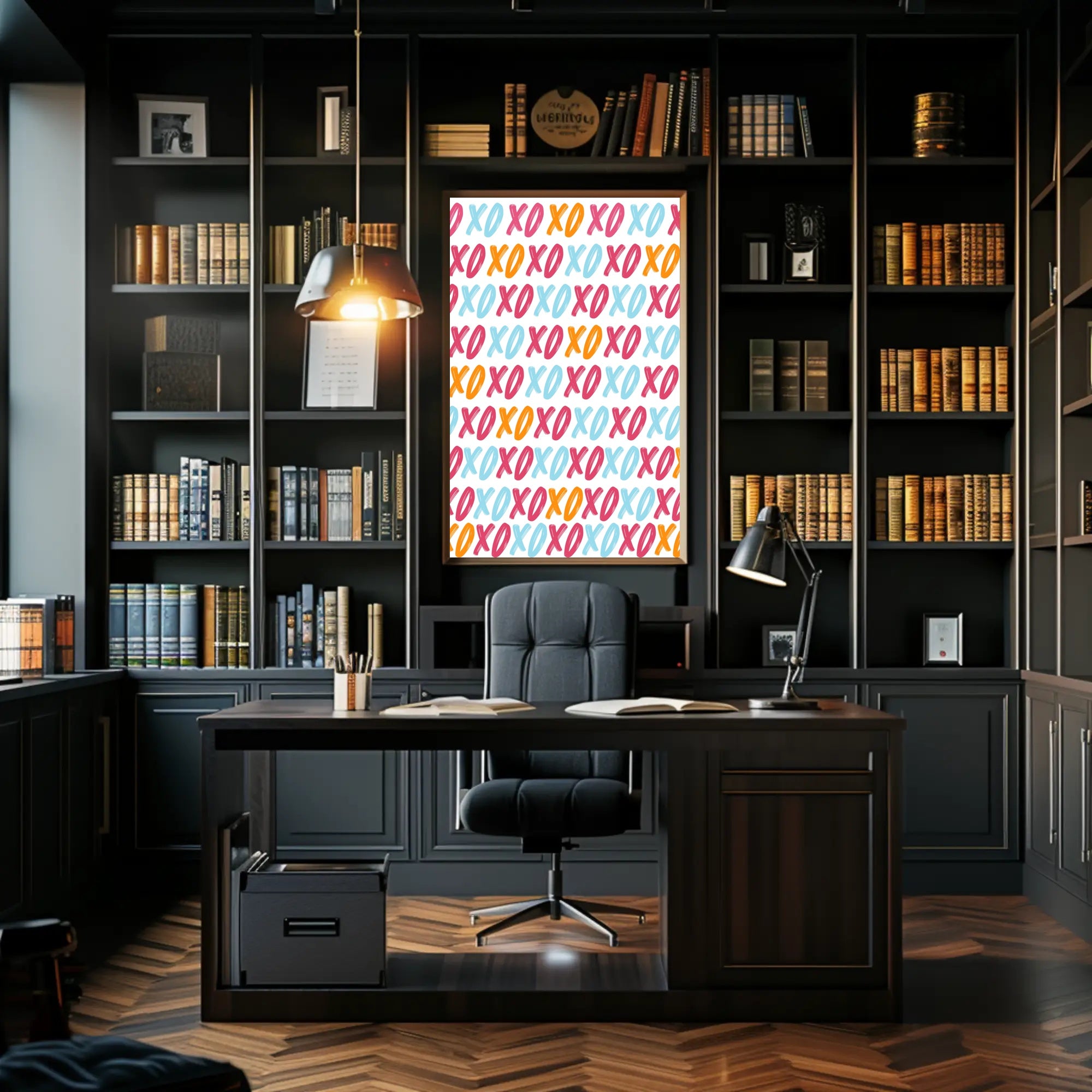 XO Pattern Art Poster with Playful Modern Design PosterGoat