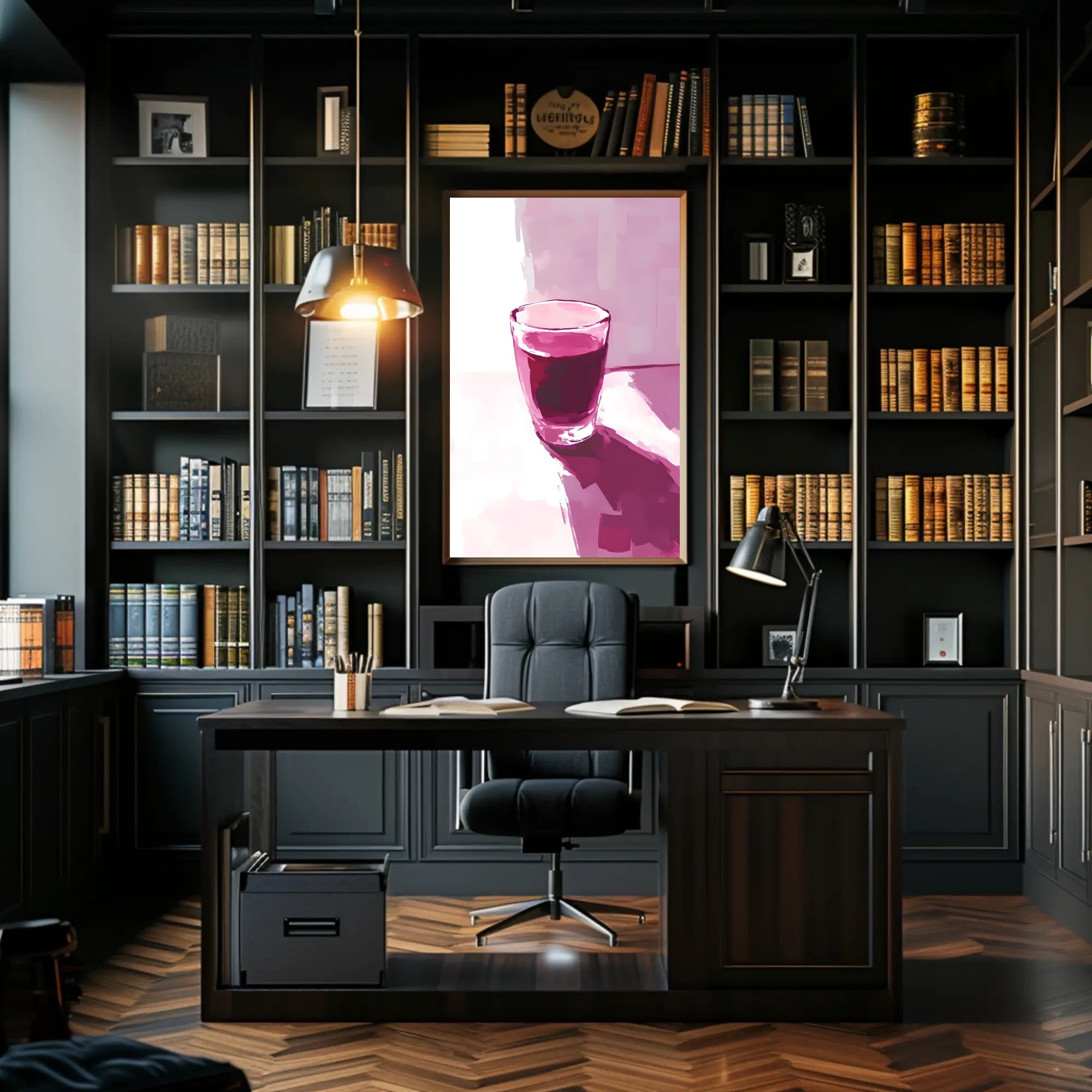 Glass Of Red Abstract Poster Wall Art Print