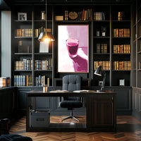 Glass Of Red Abstract Poster Wall Art Print