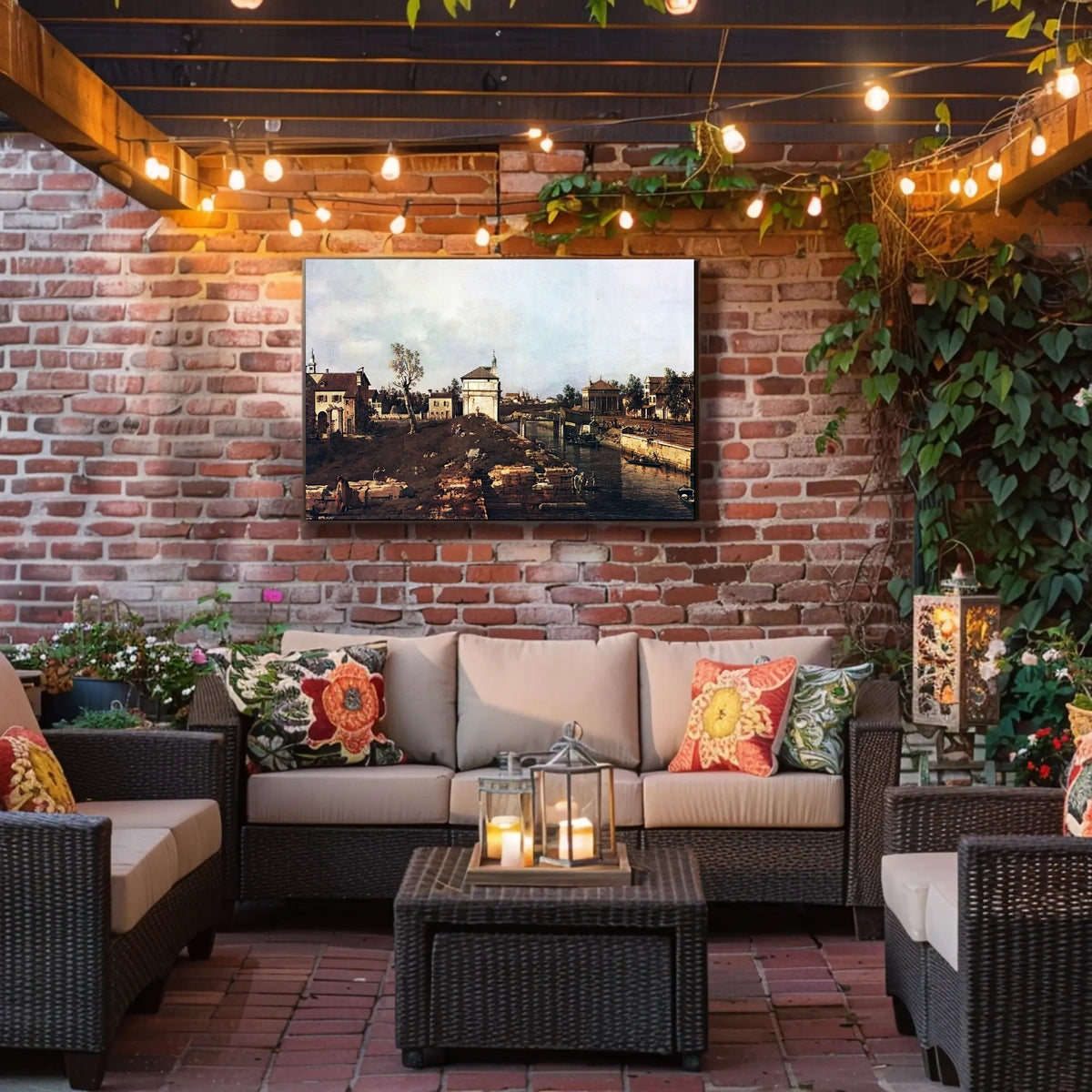 Italian Canal Scene: Nostalgic 18th Century Urban or Cityscape Poster