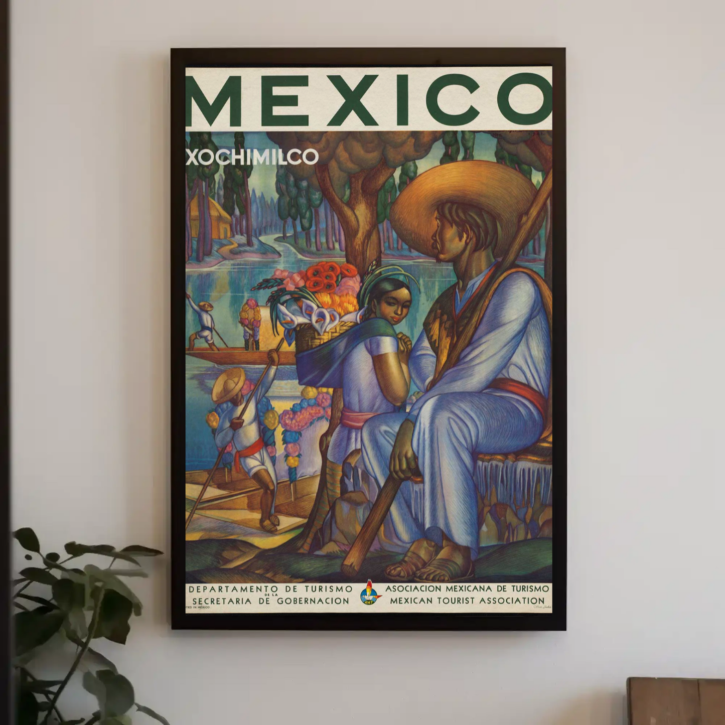 Xochimilco Vintage Poster Mexico Travel