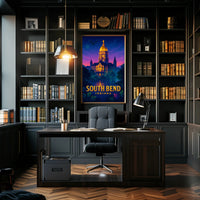 Illuminated Landmark in South Bend Poster