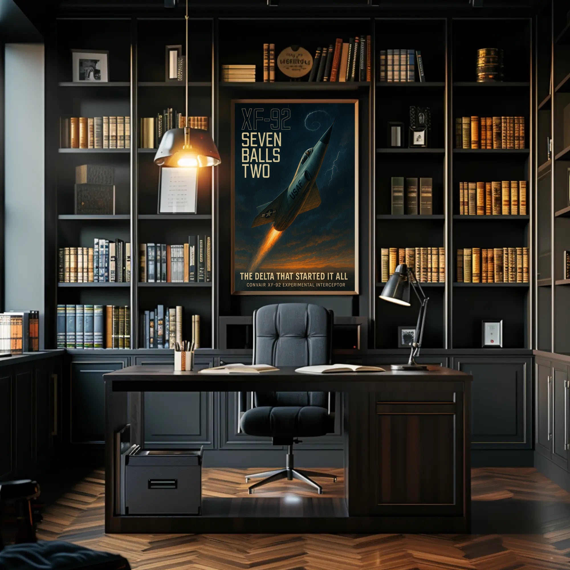 Convair XF-92 in Flight Futuristic Sci-Fi Poster