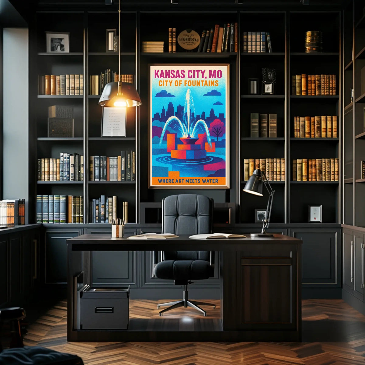 Kansas City City of Fountains Poster