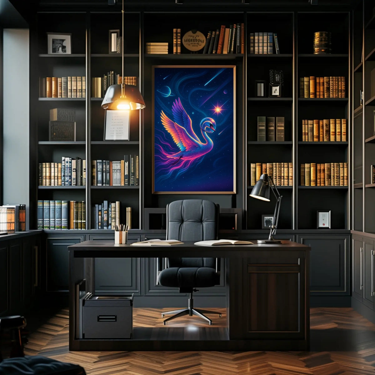 Celestial Swan Odyssey Poster