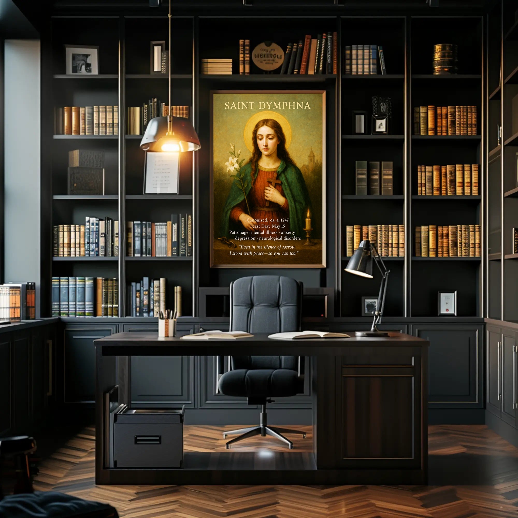 Saint Dymphna Patron of Mental Illness Poster PosterGoat