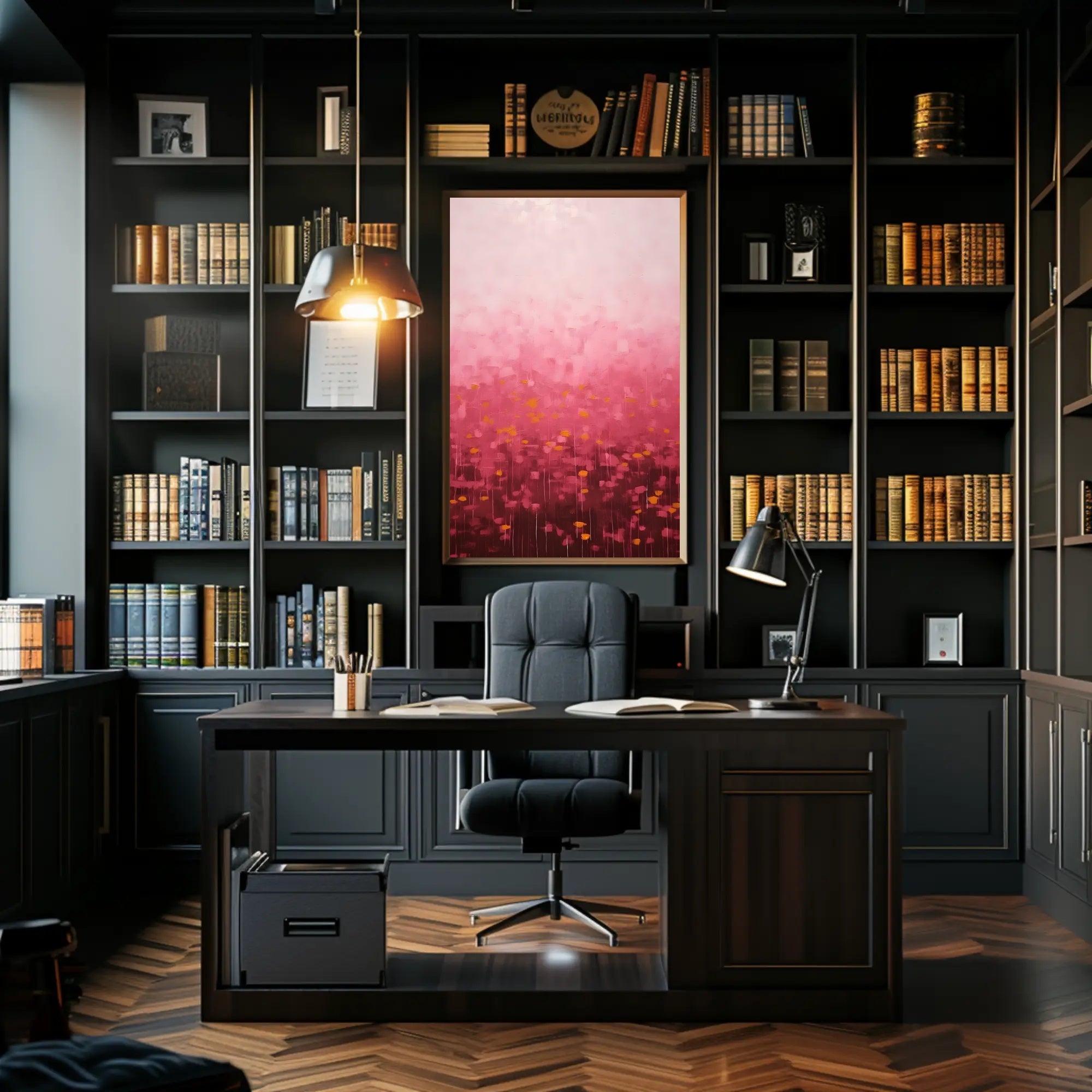 Abstract Pink Landscape Poster Modern Wall Art