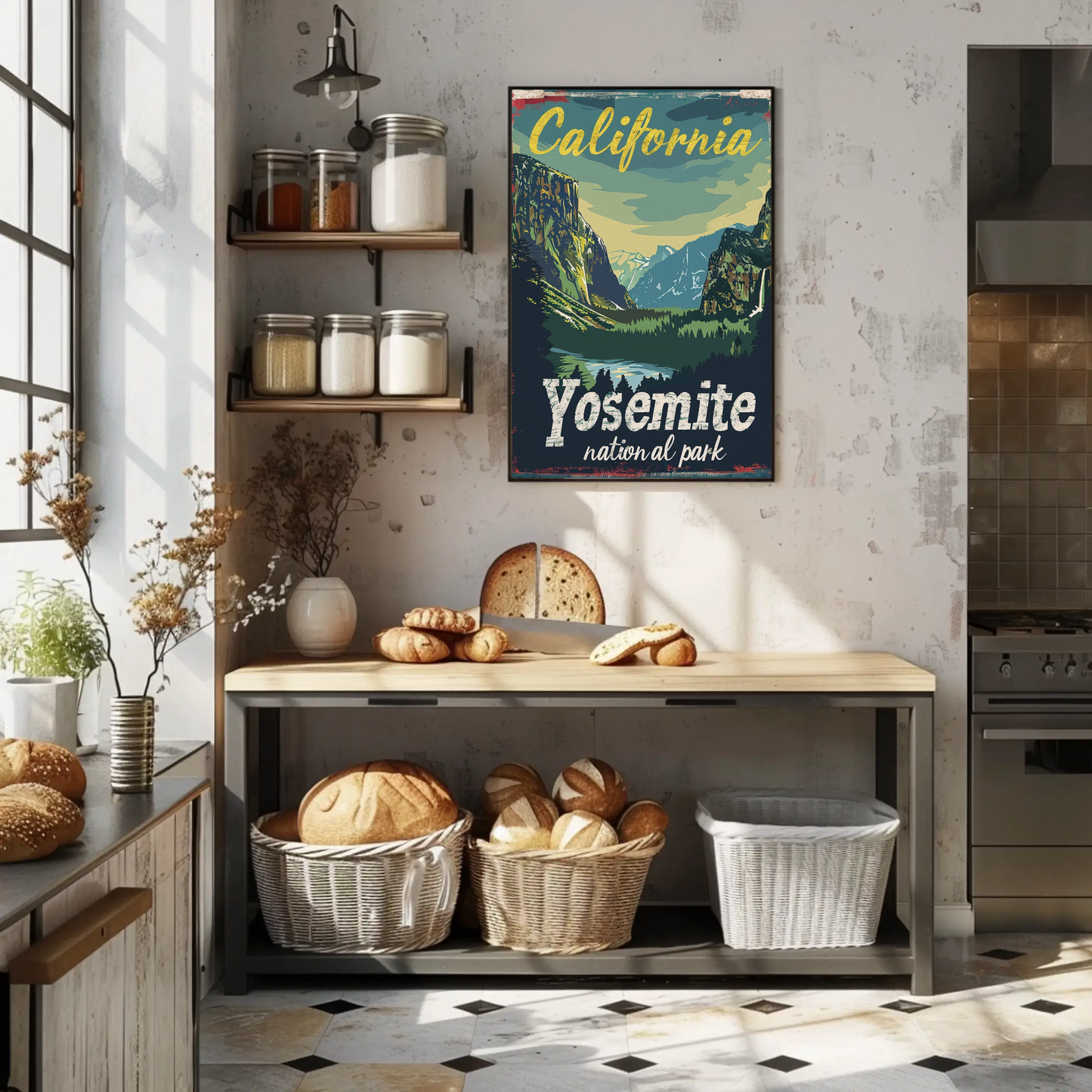 California Yosemite Valley Scenic Travel Poster