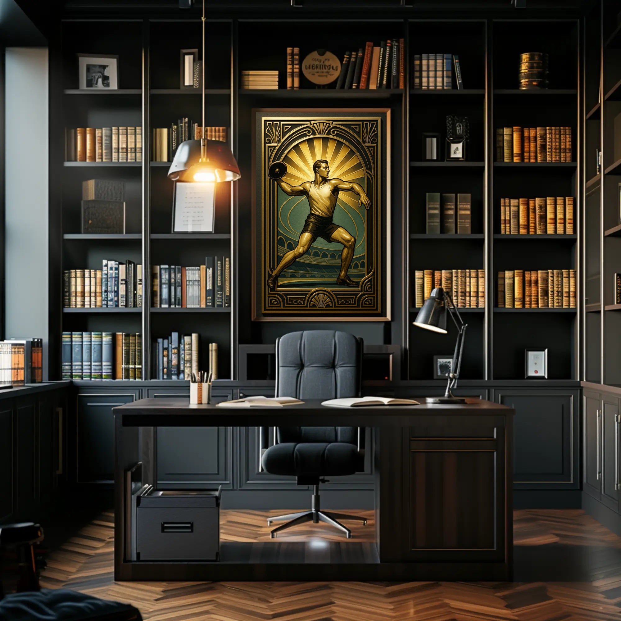 Art Deco Athlete Poster