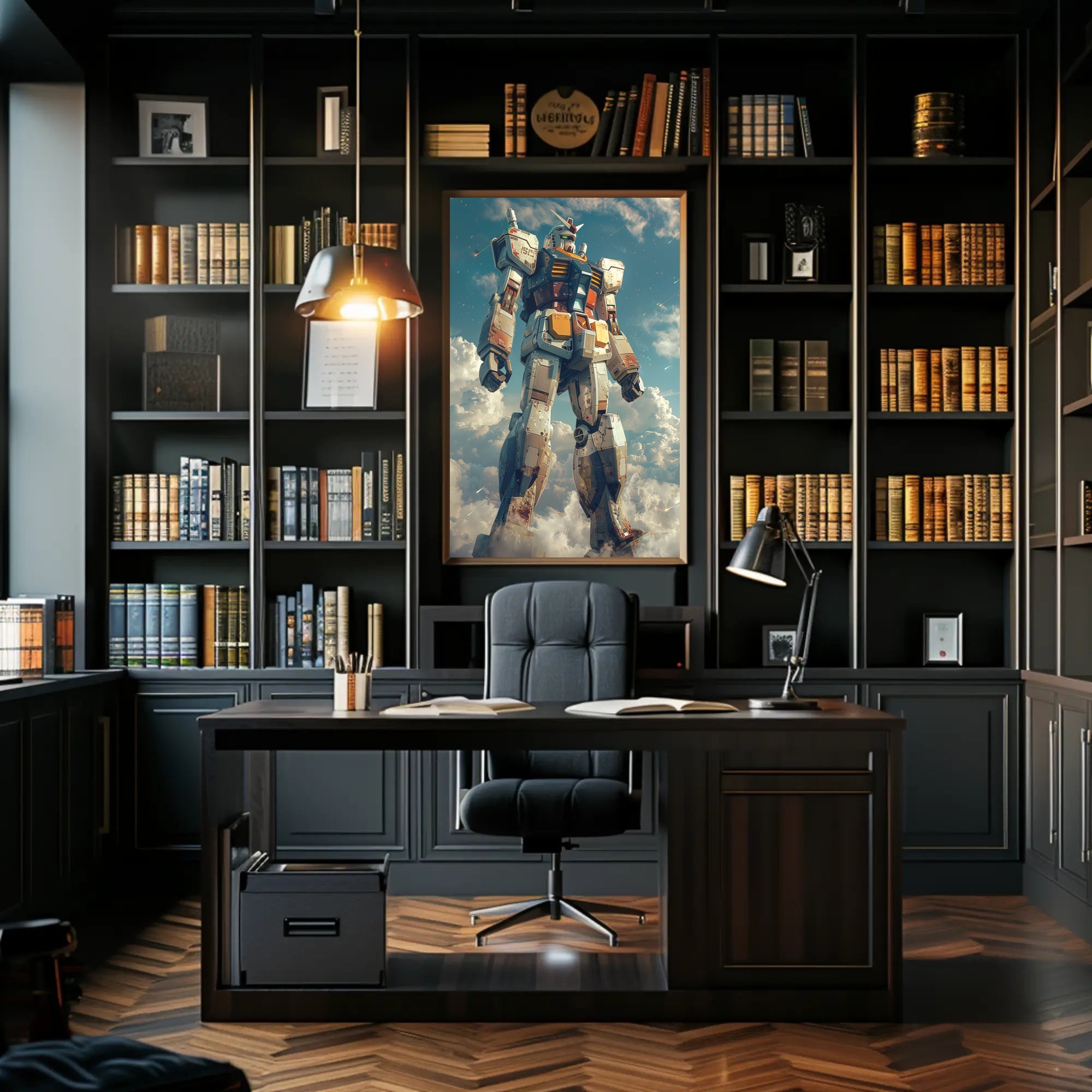 Colossal Mecha in the Sky Wall Art Poster PosterGoat