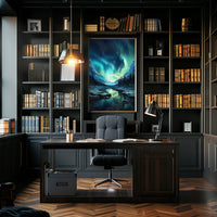 Serene Aurora Borealis Winter Landscape National Park Poster