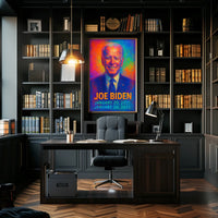 Joe Biden 46th President of the United States Neon Gradient Overlay Poster