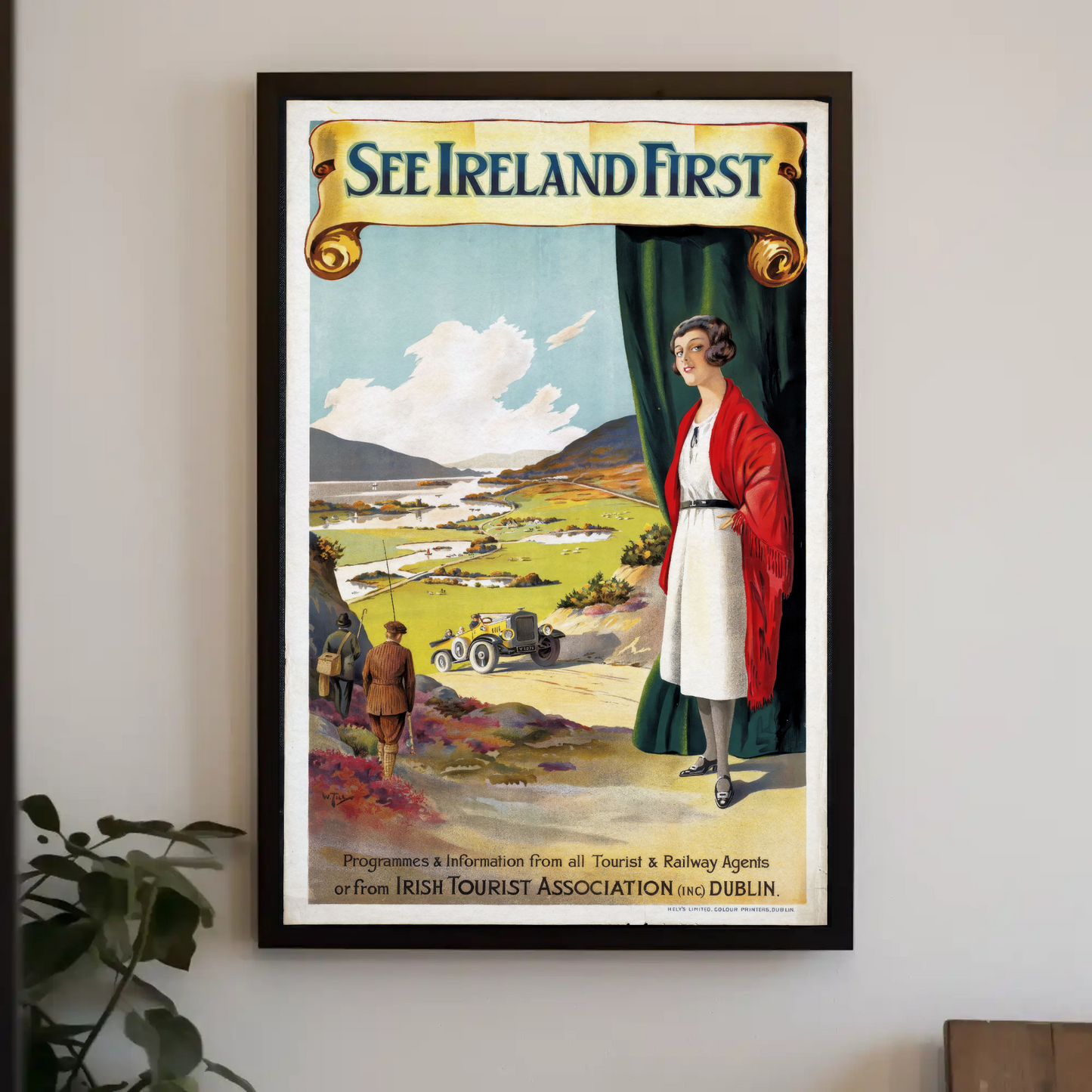 Vintage Poster - See Ireland First Lady and Car