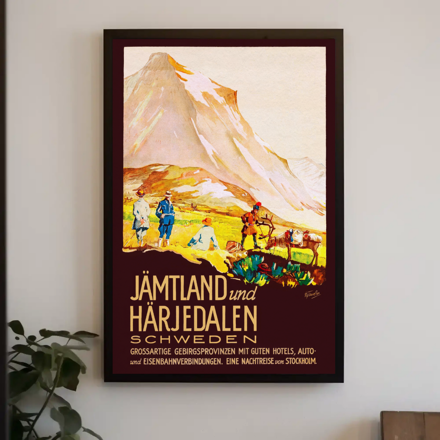 Jämtland Härjedalen Swedish Mountain Landscape Vintage Travel Poster