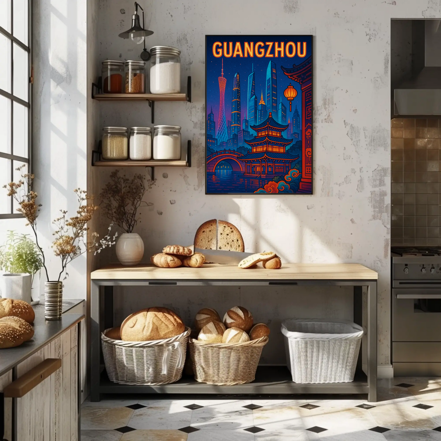 Guangzhou Night Skyline Travel Poster