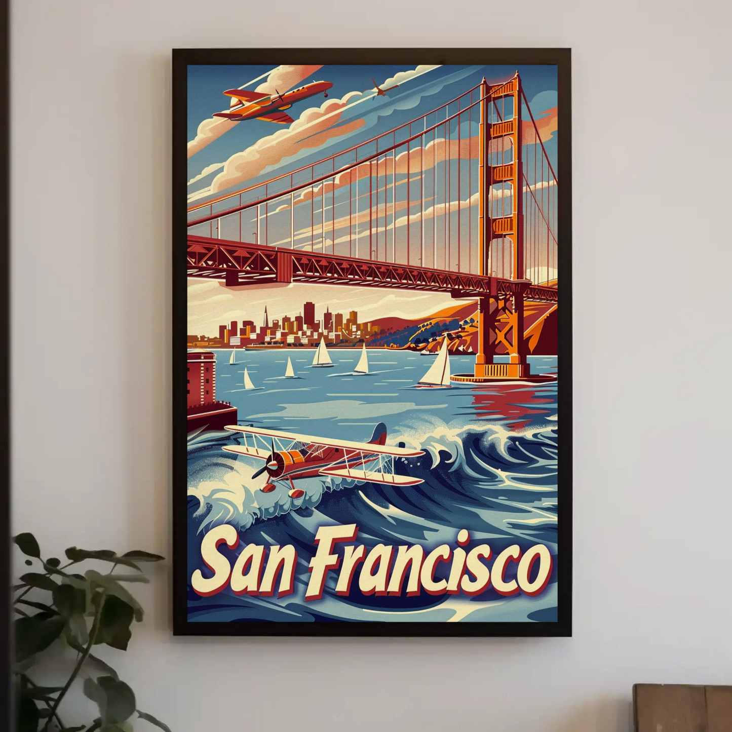 San Francisco Golden Gate Bridge Vintage Poster