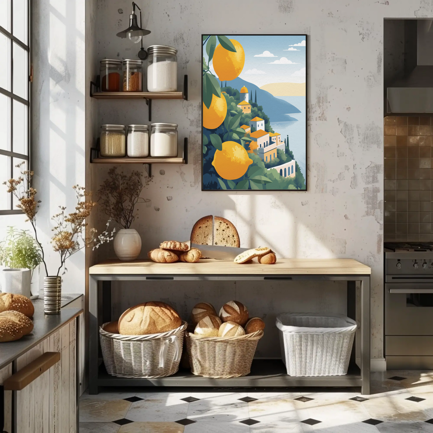 Lemon Trees Over Amalfi Coast Citrus View Travel Poster