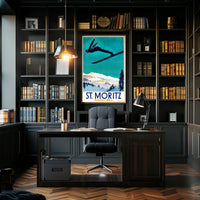 Ski Jumper Adventure in St. Moritz Sports Poster PosterGoat