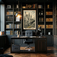 New York City Poster Vintage Travel Cityscape Wall Art