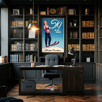 Ski in Old Quebec Vintage Travel Poster PosterGoat