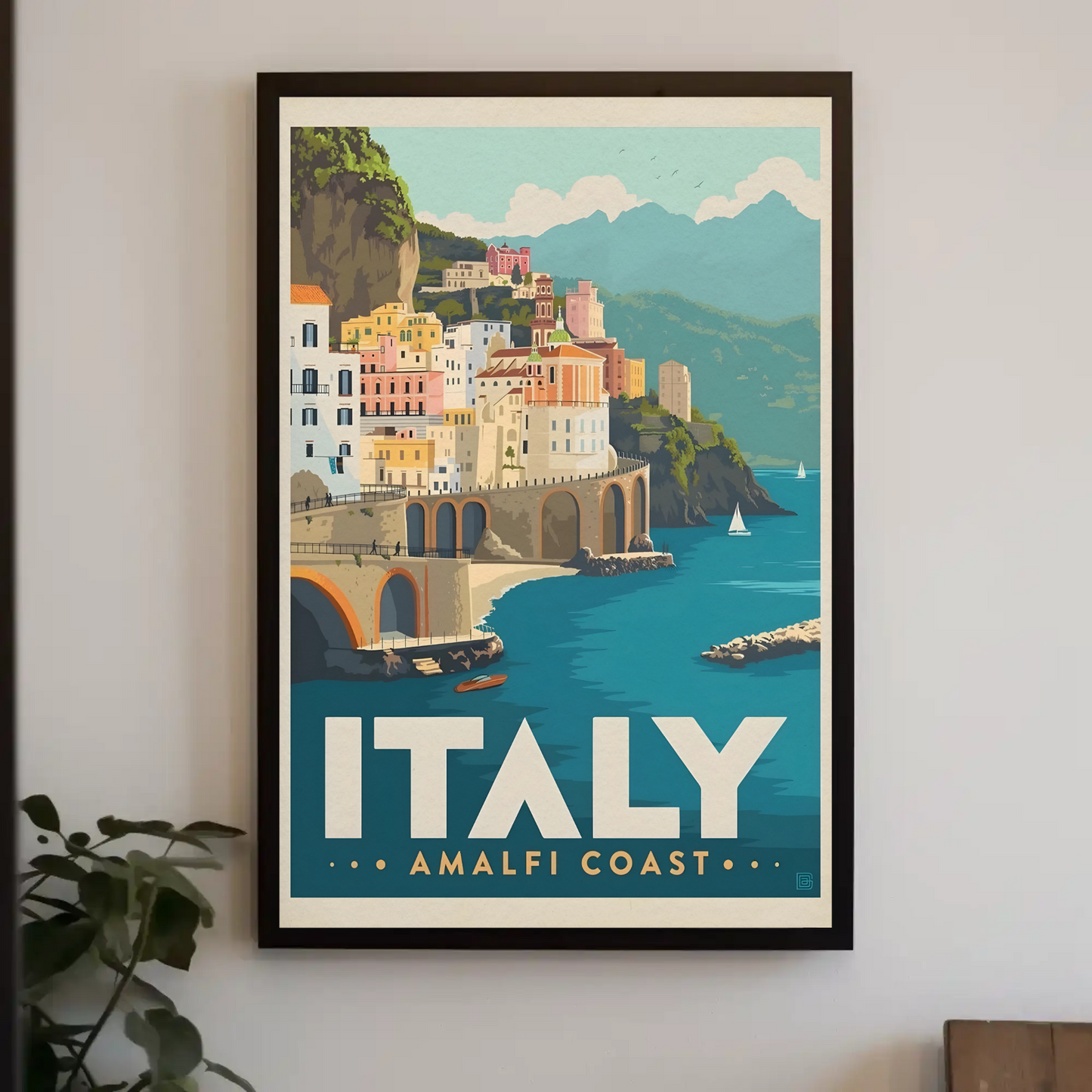 Vintage Poster Italy Amalfi Coast