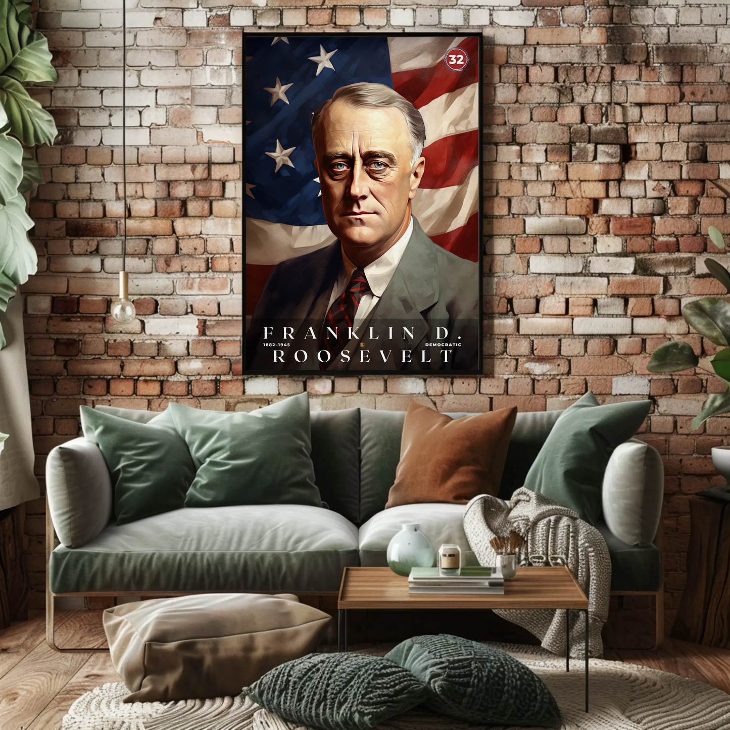 Franklin Roosevelt 32nd President Of The United States Portrait