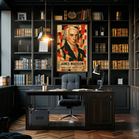 James Madison 4th President of the United States Layered paper Collage Poster