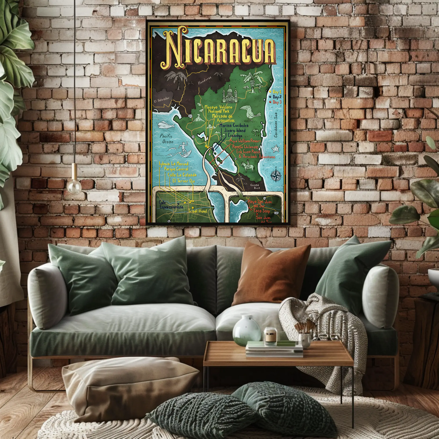Nicaragua Travel Map