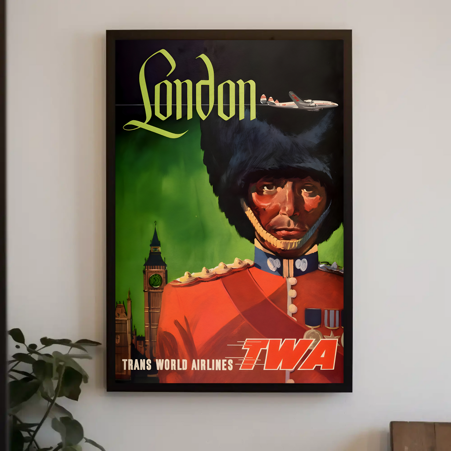 London Trans World Airlines Vintage Poster