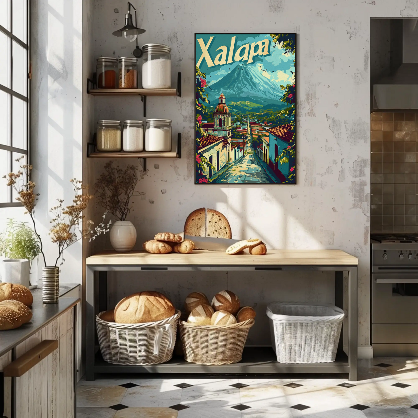 Xalapa Mexico Volcano Colonial Town View Travel Poster Travel Poster