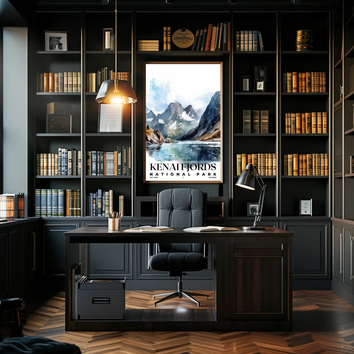 Kenai Fjords Watercolor Wall Art Poster