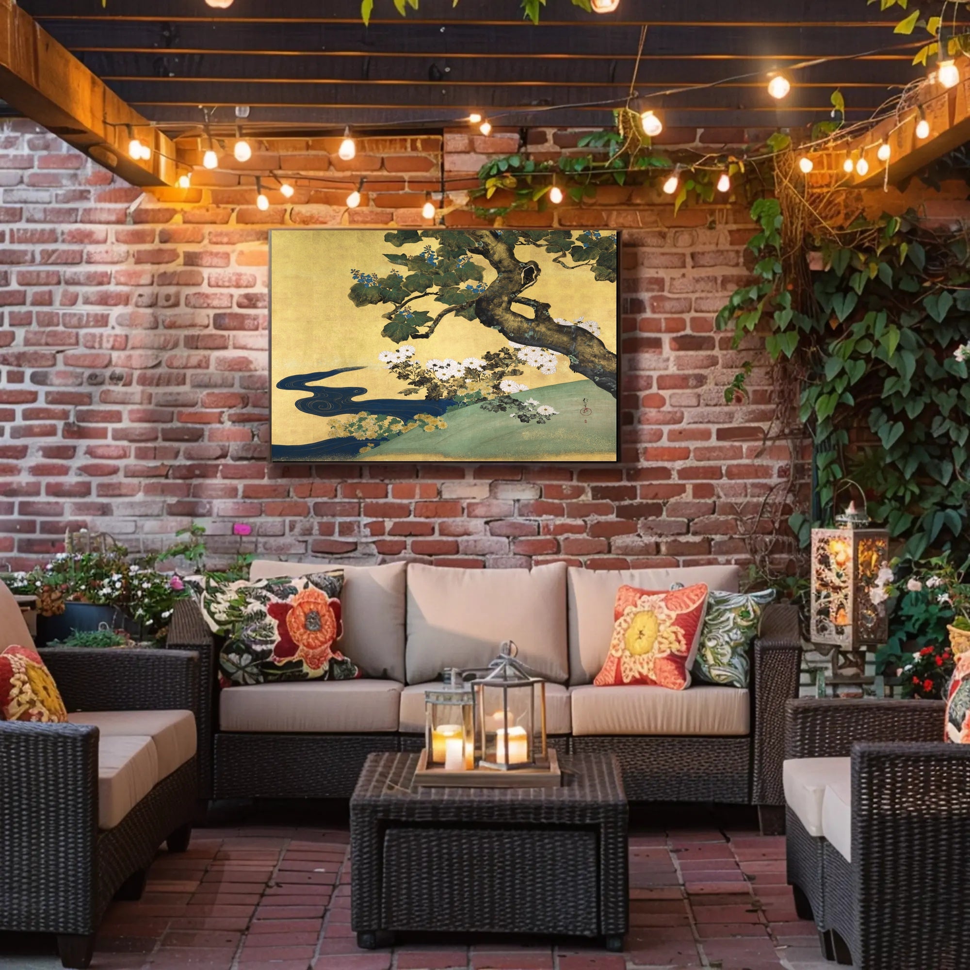 Serene Japanese Landscape Painting in Artistic Poster