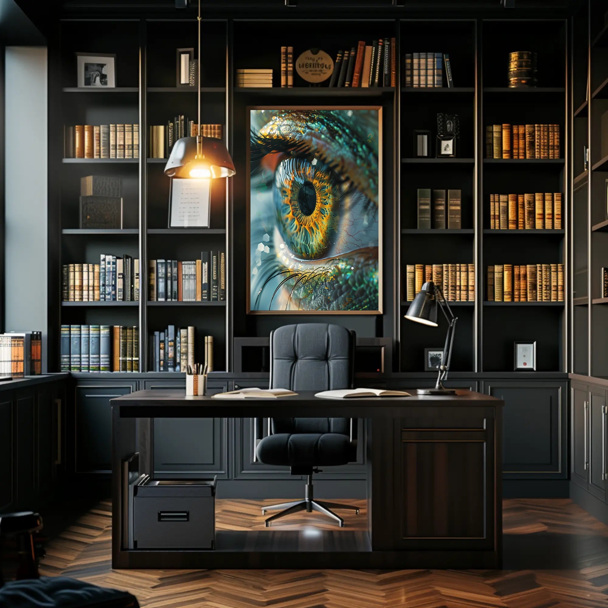 Mesmerizing Photorealistic Eye Poster with Vibrant Colors PosterGoat