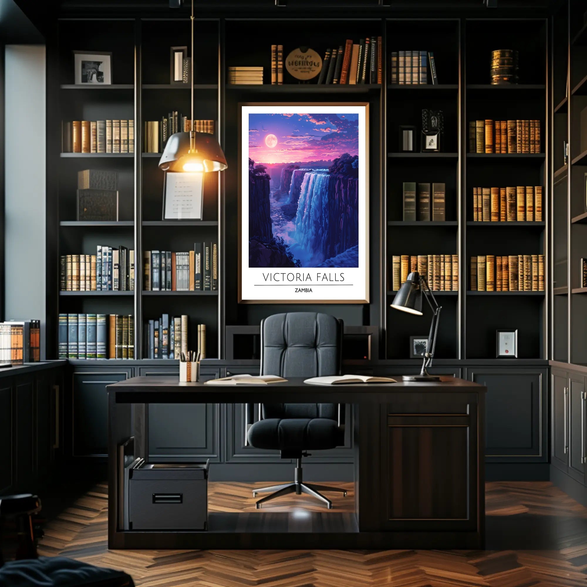 Victoria Falls Sunset Travel Poster