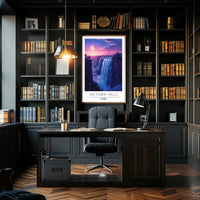 Victoria Falls Sunset Travel Poster